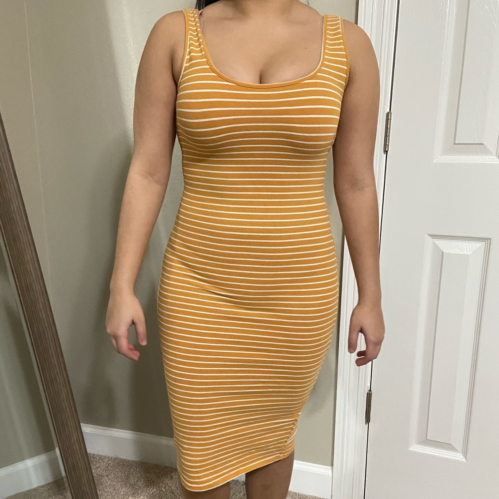 Mustard bodycon dress